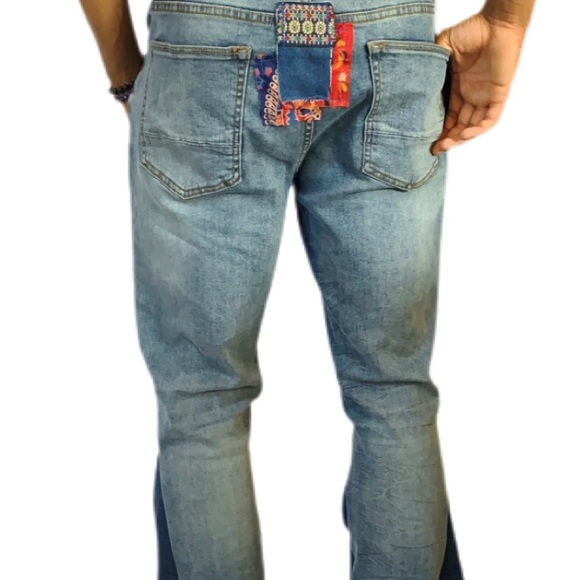 Bell Bottom UPCYCLED Jeans Hand Crafted - Picture 6 of 6